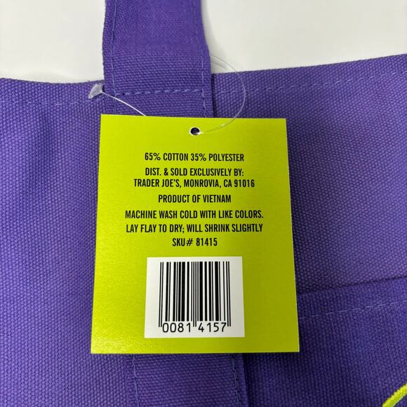 SET 4x ALL STYLES Trader Joe’s MINI Tote Bag Halloween Black Purple Green Orange - Picture 9 of 16